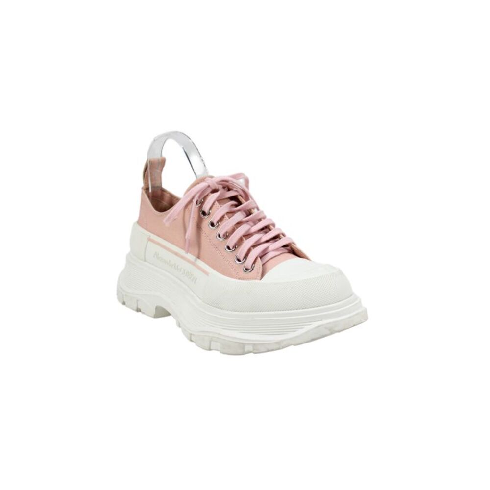 Alexander McQueen Womens Canvas Platform Tread Slick Sneakers Pink Size 39 9